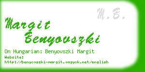 margit benyovszki business card